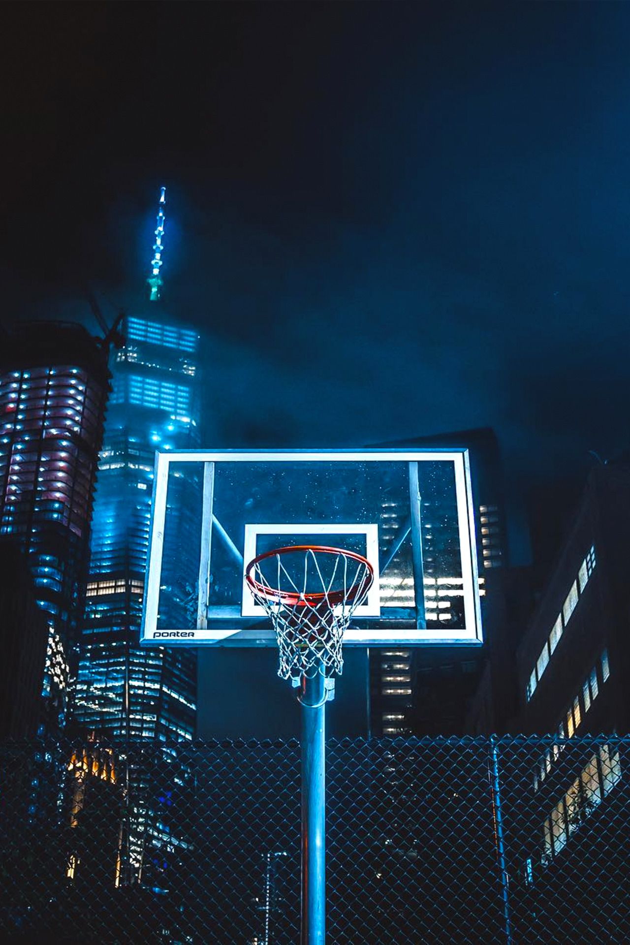 pix Blue Basketball Hoop Wallpaper