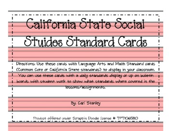 photo California Kindergarten Standards Social Studies