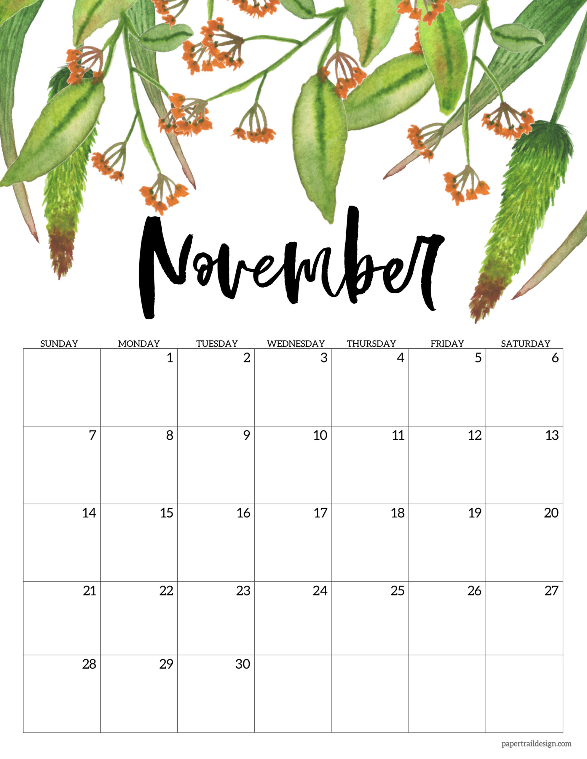 images Cute November 2021 Calendar Printable