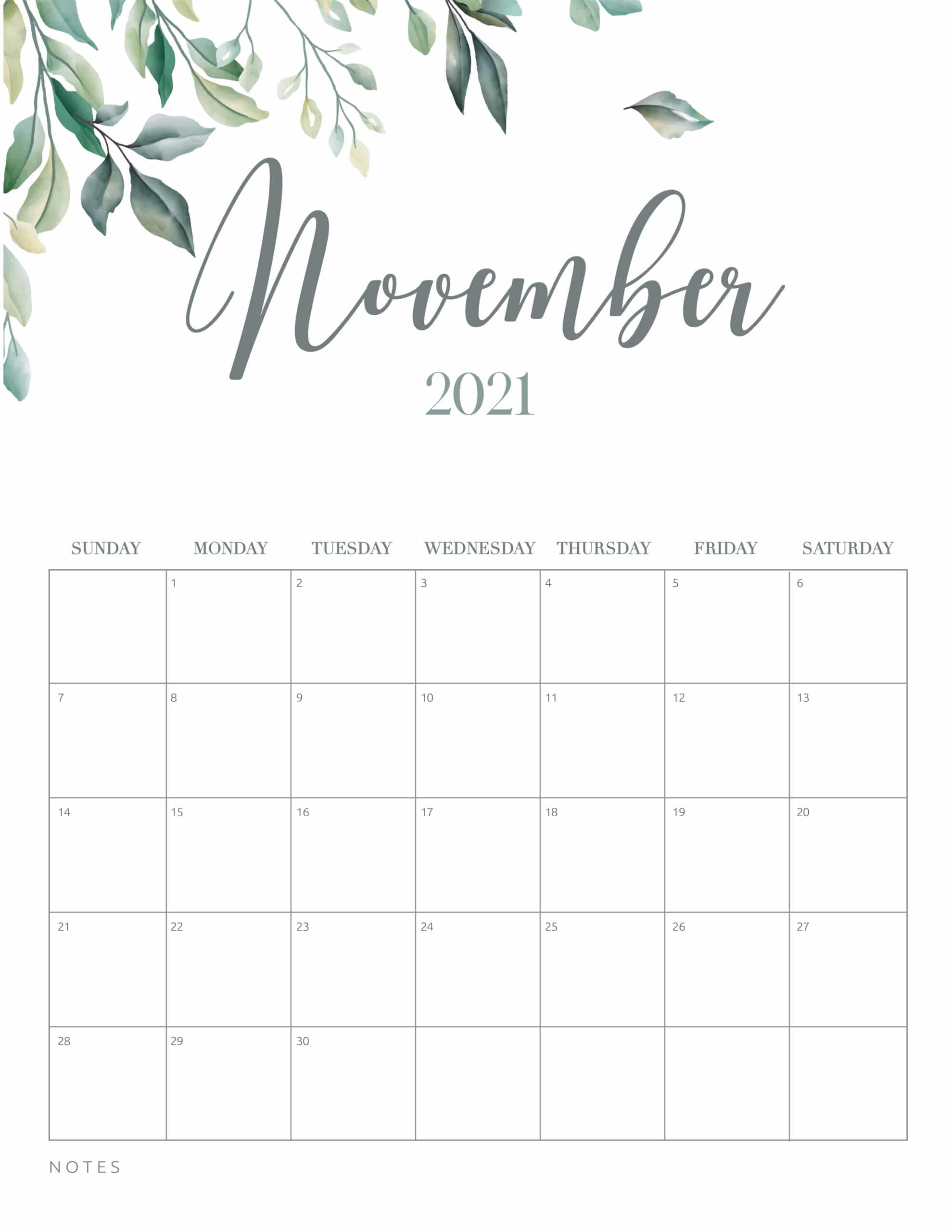 images Cute November 2021 Calendar Printable