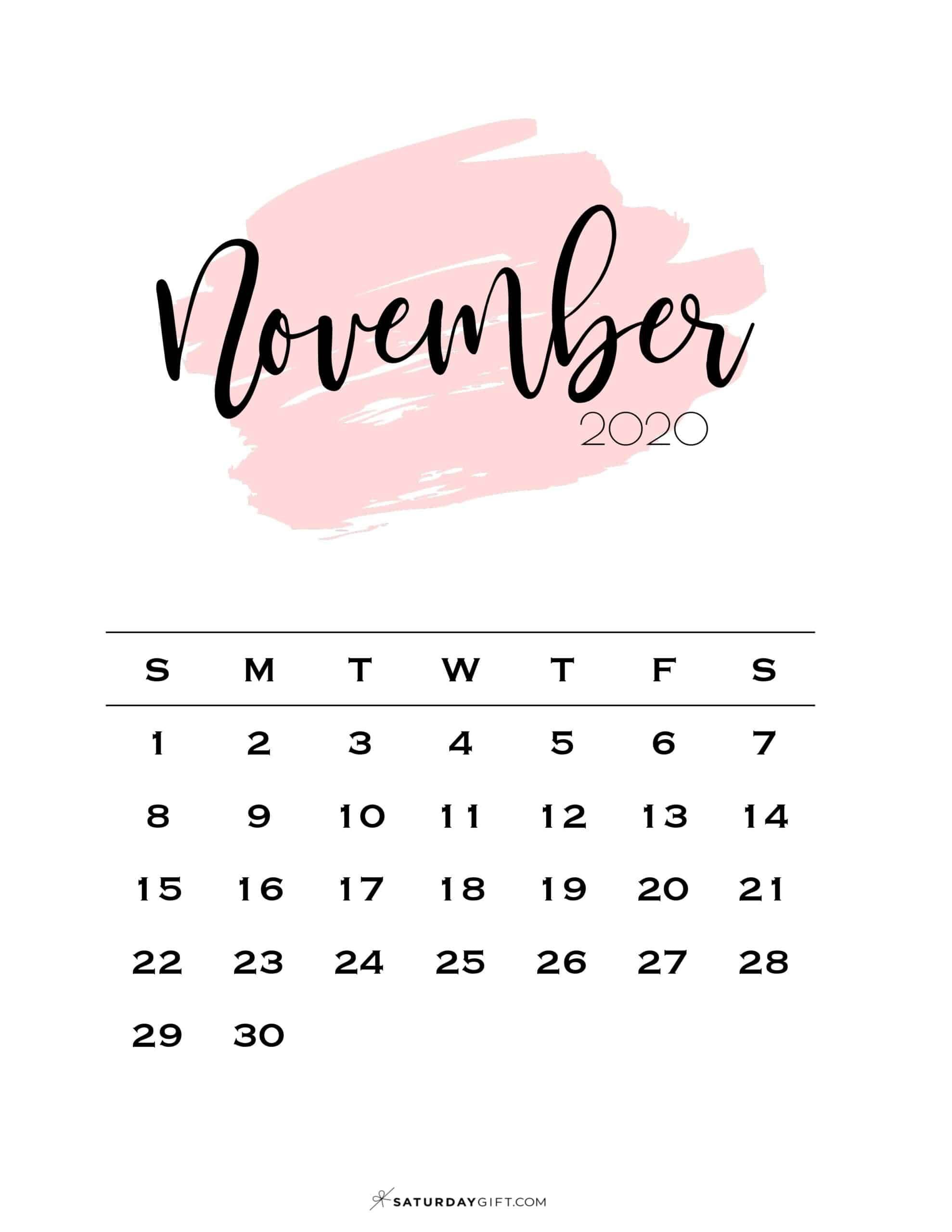 pics Cute November 2021 Calendar Printable