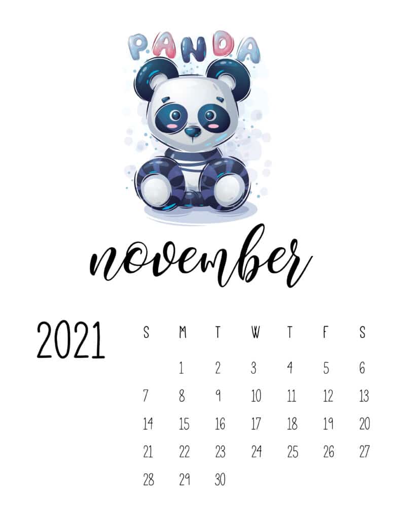 pic Cute November 2021 Calendar Printable