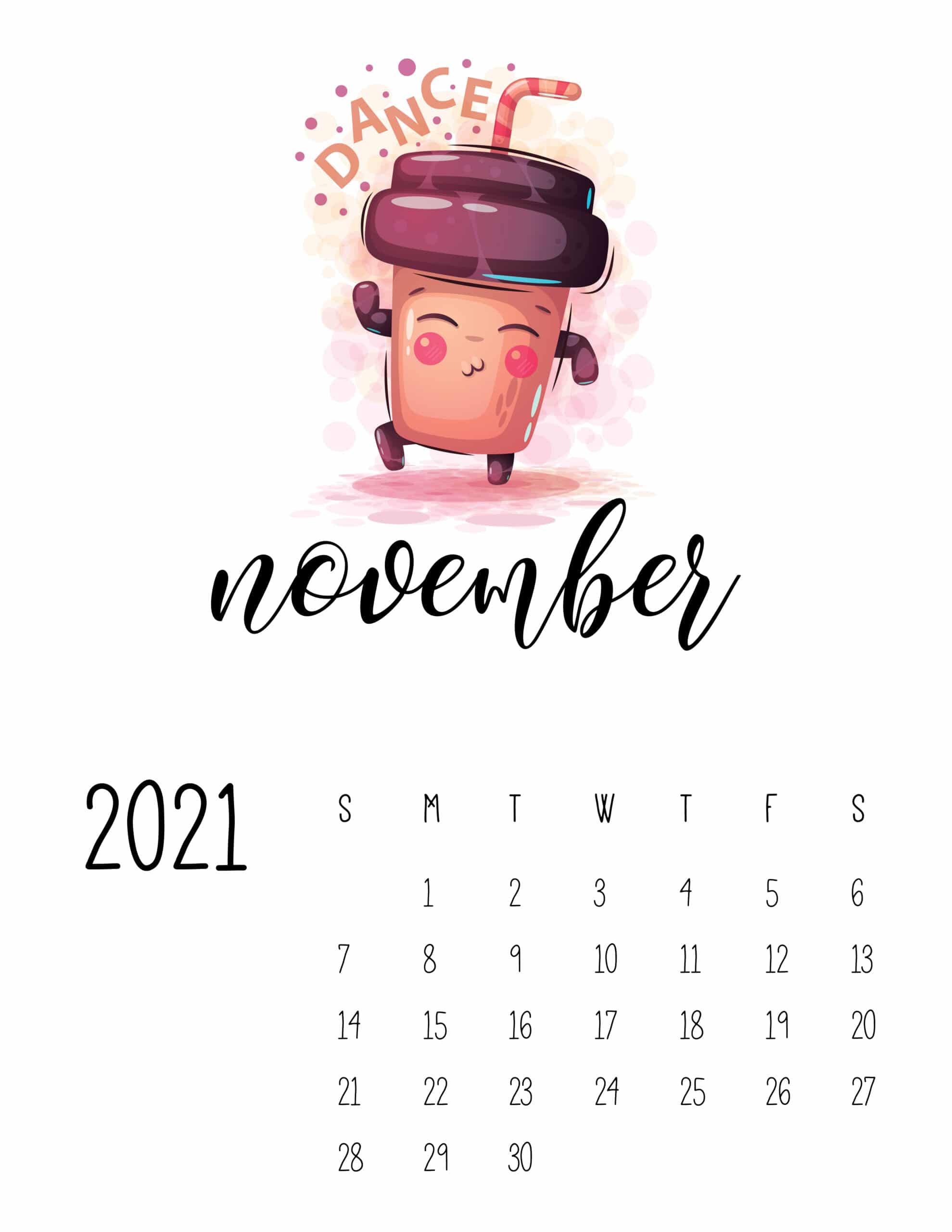 photo Cute November Calendar 2021