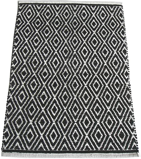 picture Diamond Black And White Rug