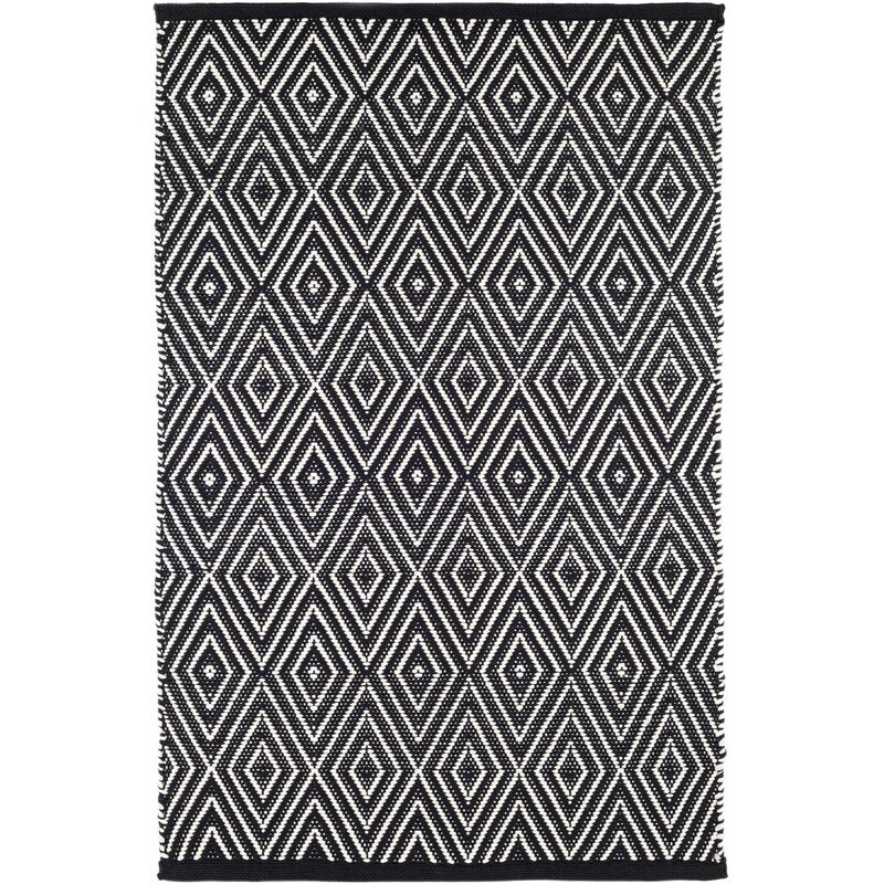 images Diamond Black And White Rug