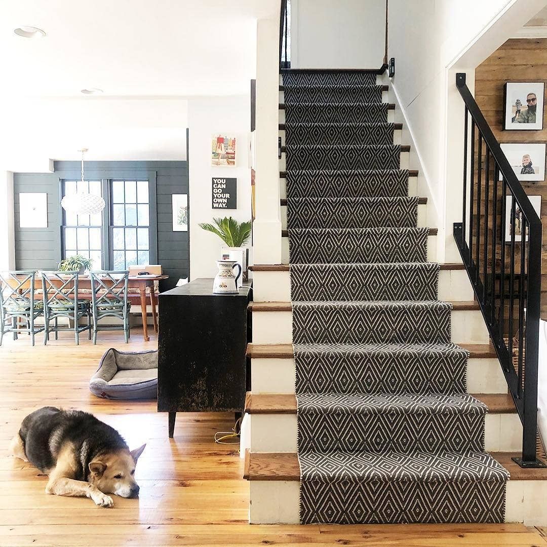 pics Diamond Black And White Stair Runner