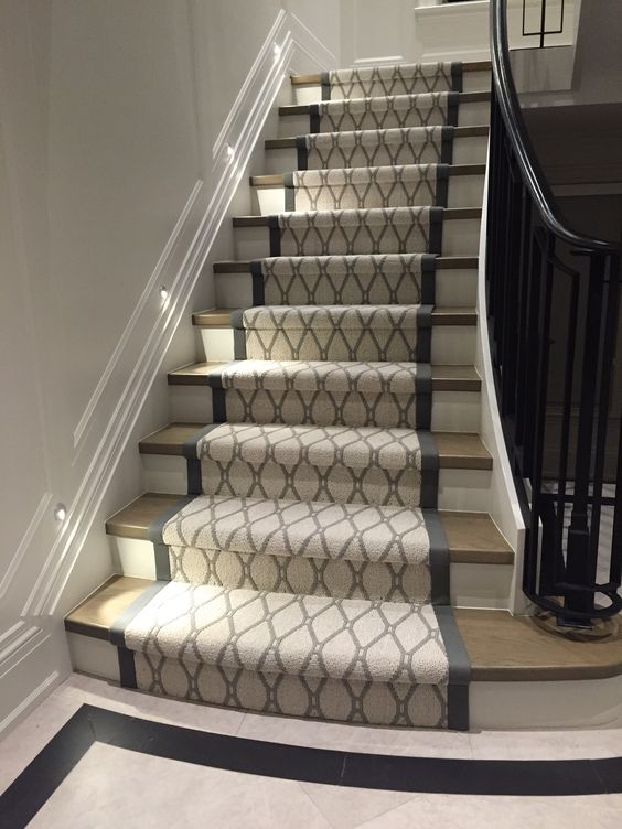 pix Diamond Black And White Stair Runner