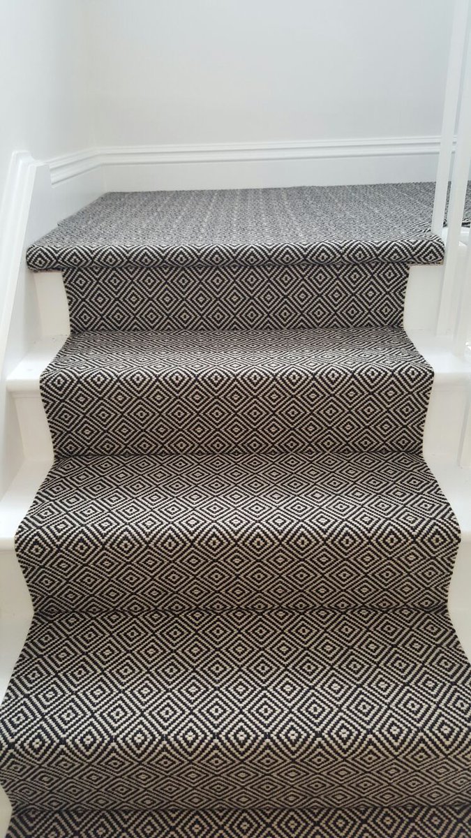 picture Diamond Black And White Stair Runner