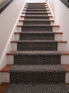 pix Diamond Black And White Stair Runner