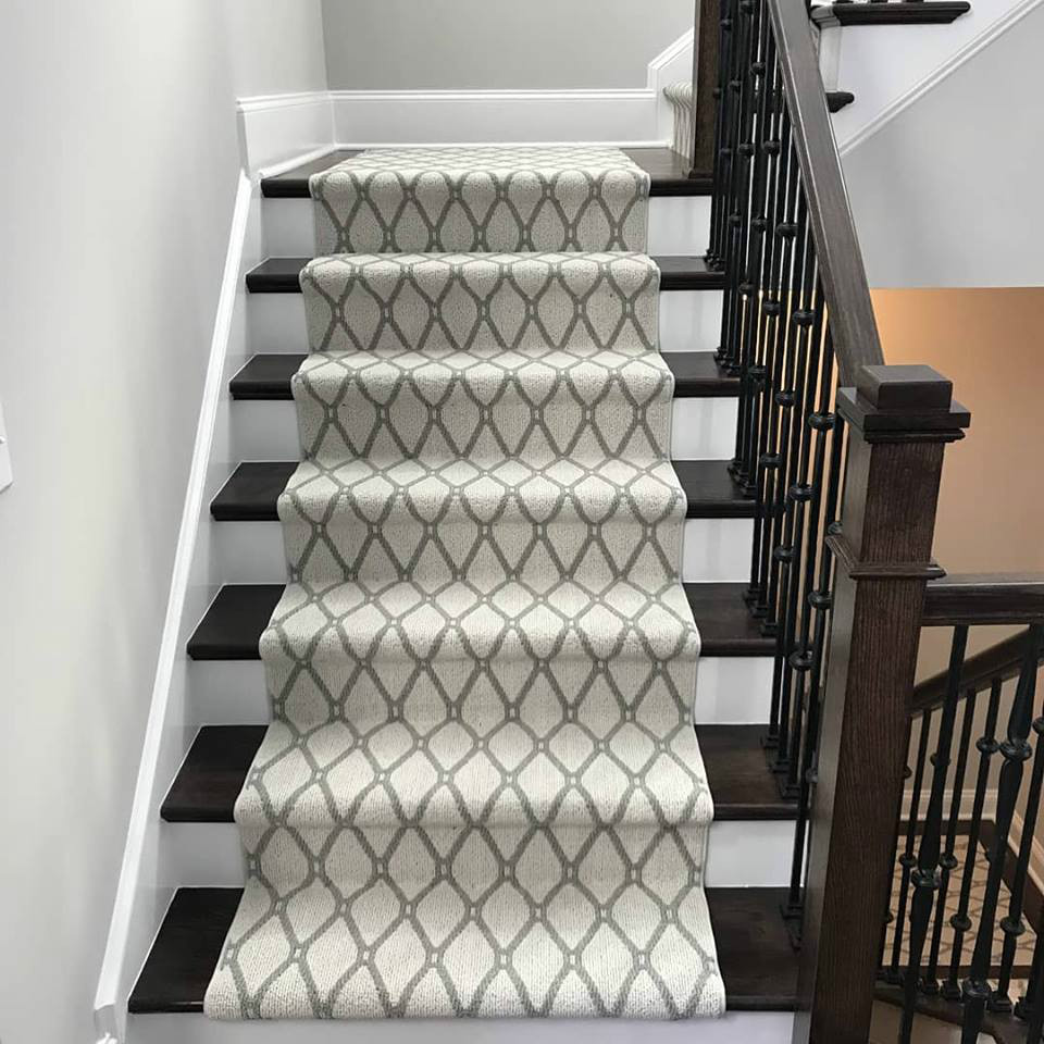 photo Diamond Black And White Stair Runner