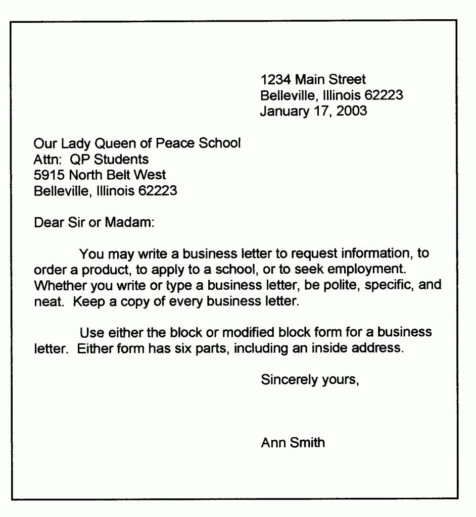 Featured image of post Formal Personal Letter Template