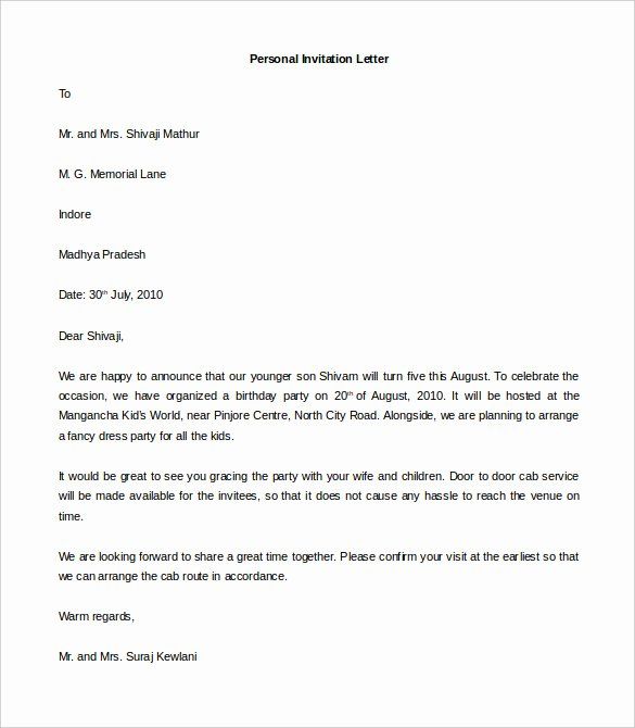 pics Formal Personal Letter Template