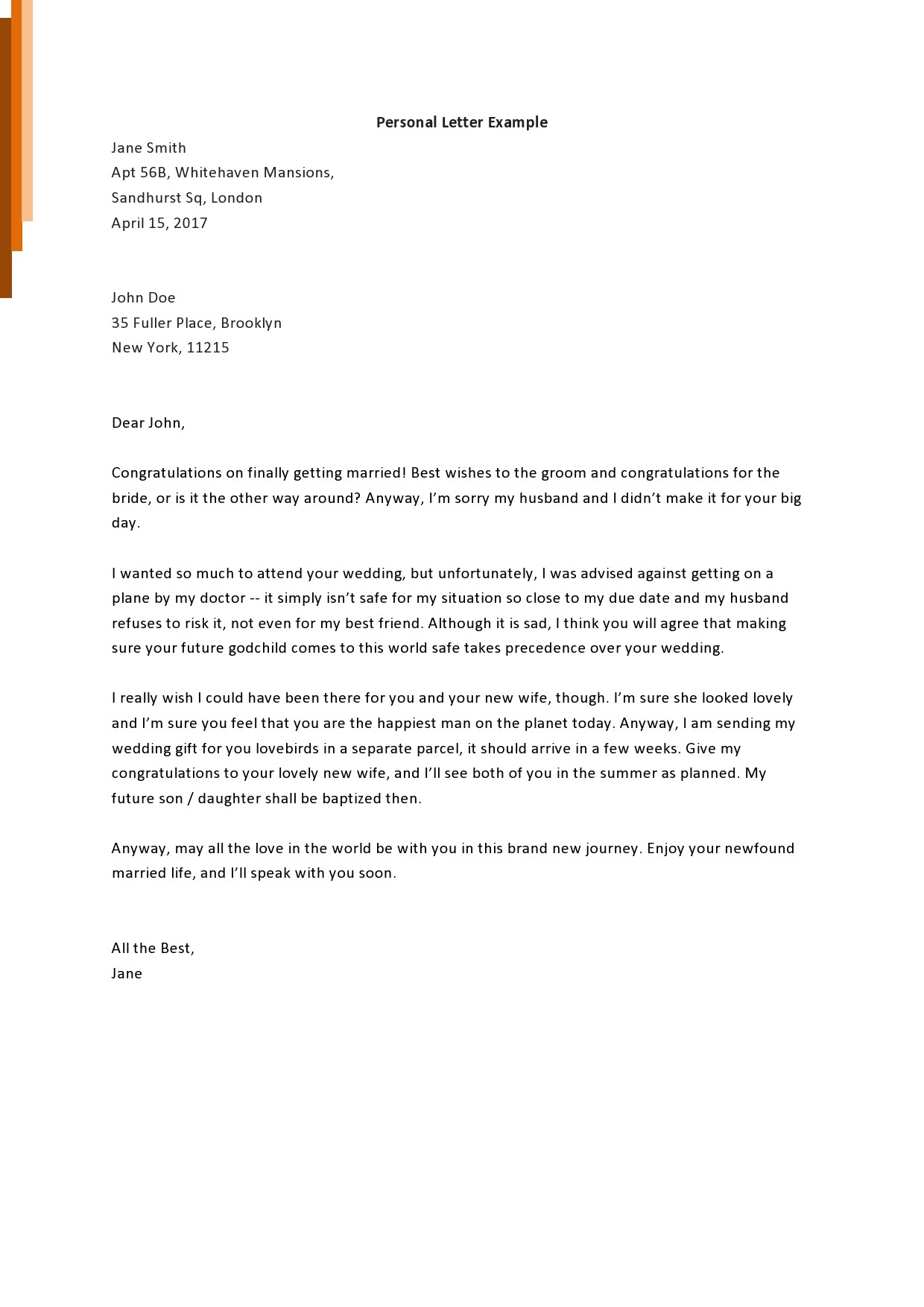 photo Formal Personal Letter Template