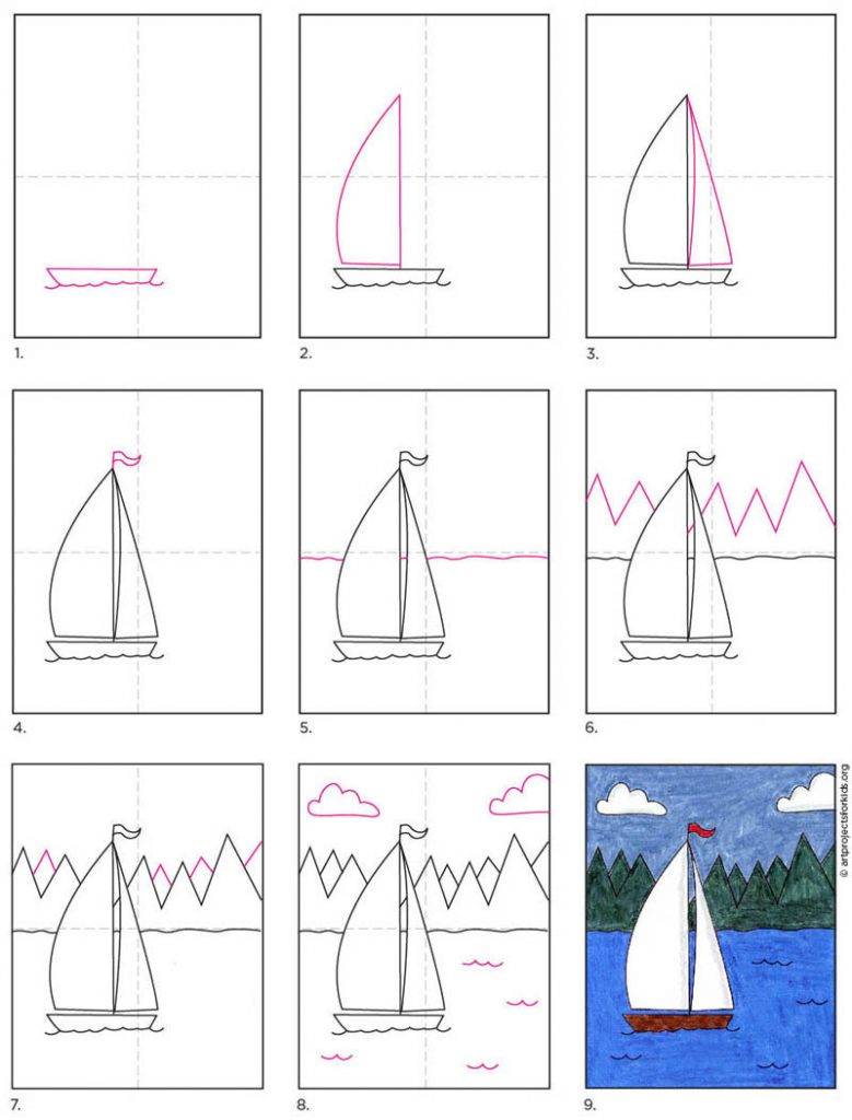 images How To Draw A Sail Boat