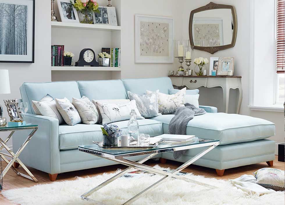 pix Light Blue Sofa Living Room Decor