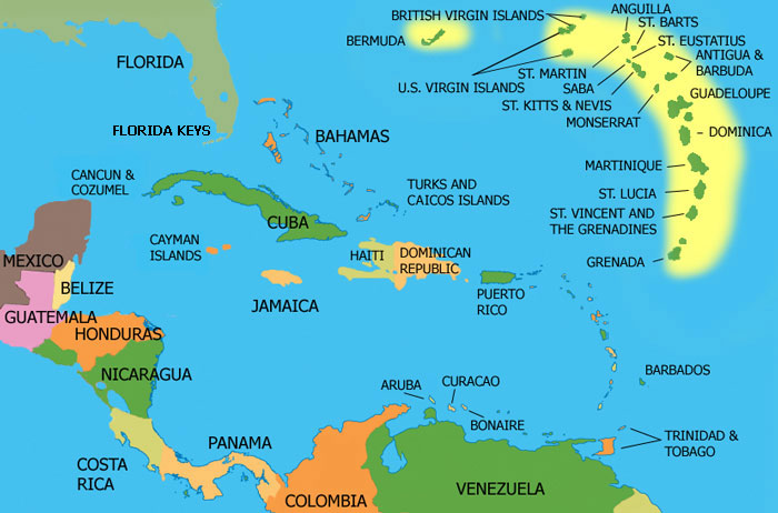 pix Map Of Caribbean Islands And Mexico