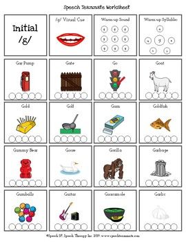 picture Medial G Words Speech Therapy