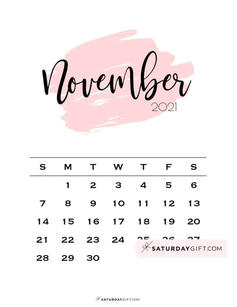 wallpapers November 2021 Calendar Cute Pink