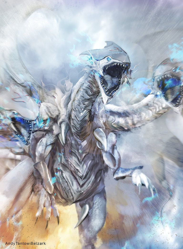 pix Realistic Blue Eyes White Dragon Art