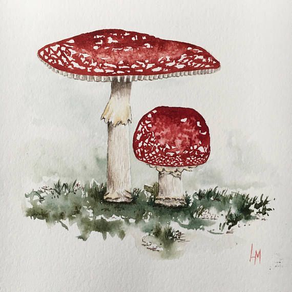 pix Red Mushroom Painting