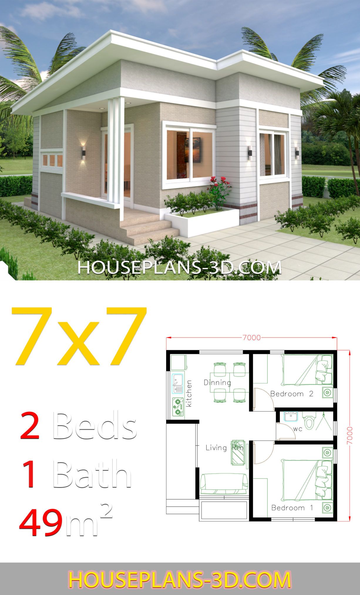 images Small House Design With Floor Plan With 2 Bedrooms