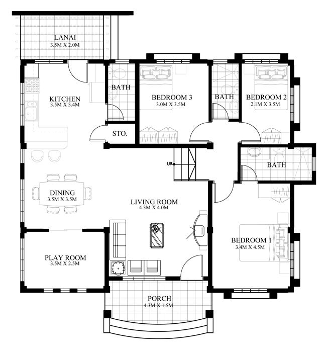 images Small House Design With Floor Plan With 3 Bedrooms