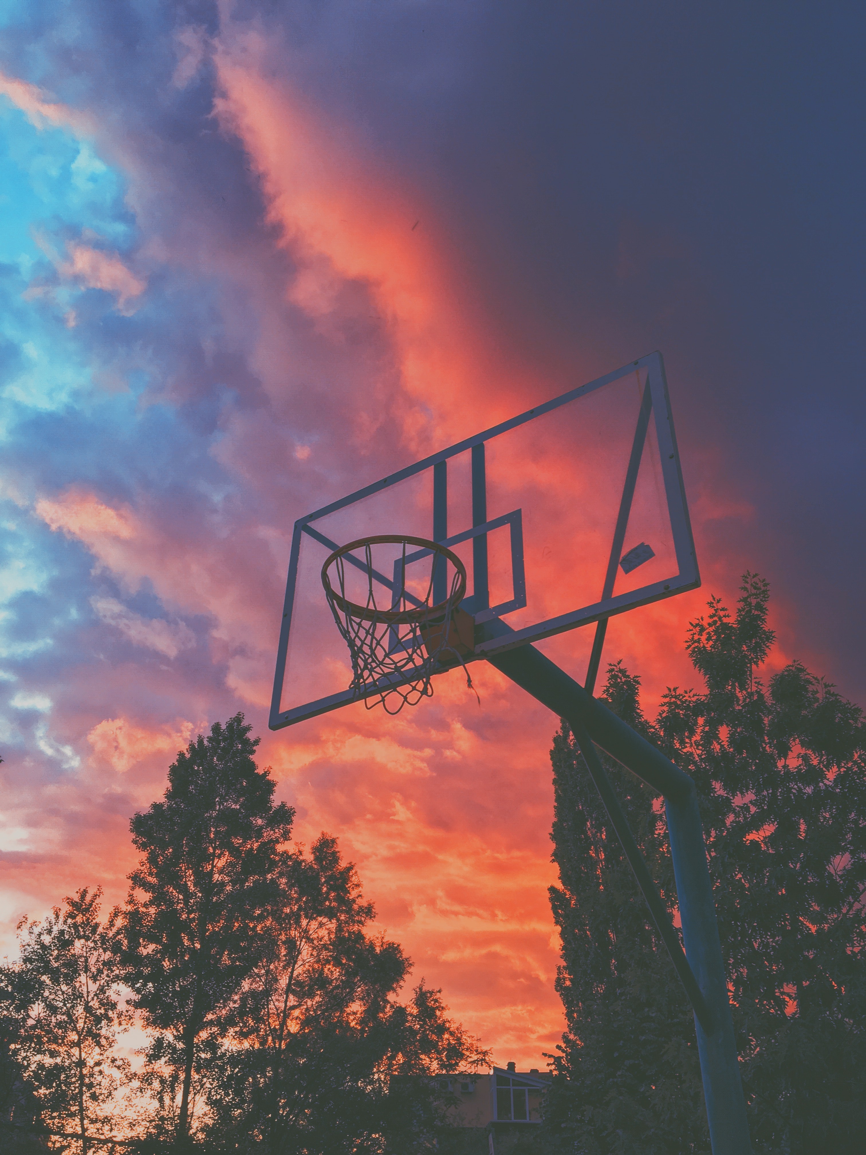 pic Sunset Basketball Hoop Wallpaper