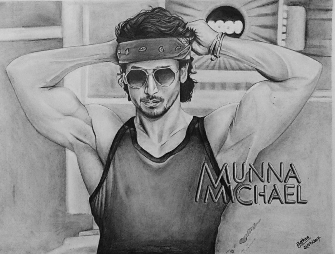 wallpapers Tiger Shroff Body Sketch