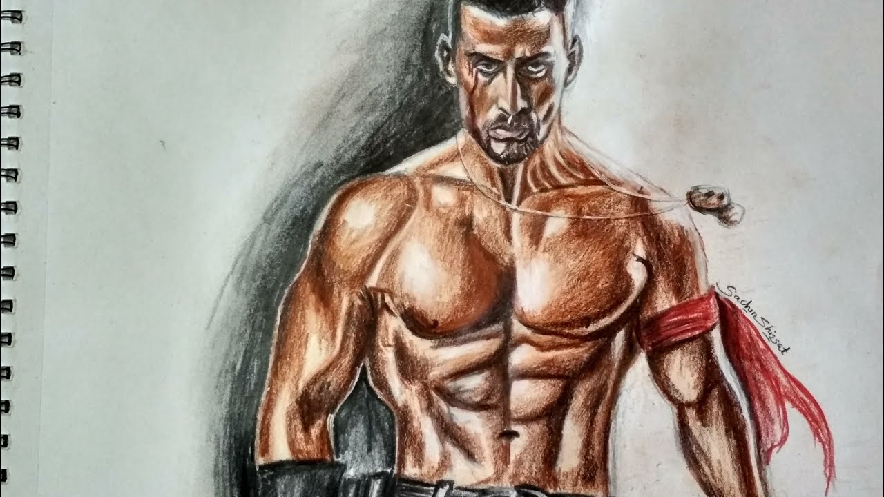 wallpapers Tiger Shroff Body Sketch