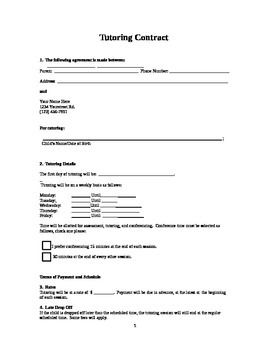 Featured image of post Tutoring Contract Agreement Form