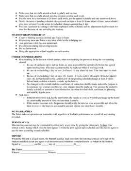 images Tutoring Contract Agreement Form