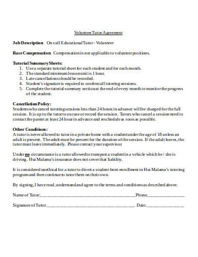 pic Tutoring Contract Form