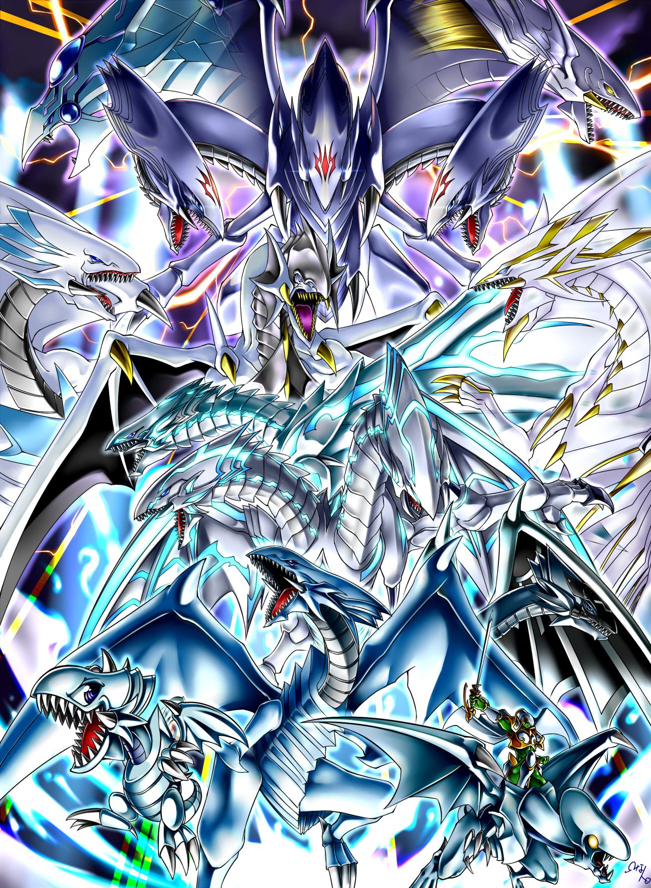 photo Wallpaper Blue Eyes White Dragon Art